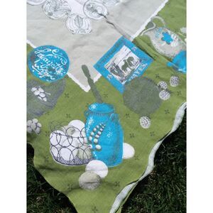 Vtg Tablecloth Lafayette Strafford House Linen Rectangular 64"x48" Granny core